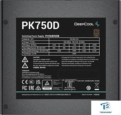 картинка Блок питания Deepcool 750W PK750D