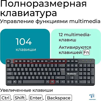 картинка Набор (Клавиатура+мышь) Defender Line C-511 45511
