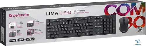 картинка Набор (Клавиатура+мышь) Defender Lima C-993 45993