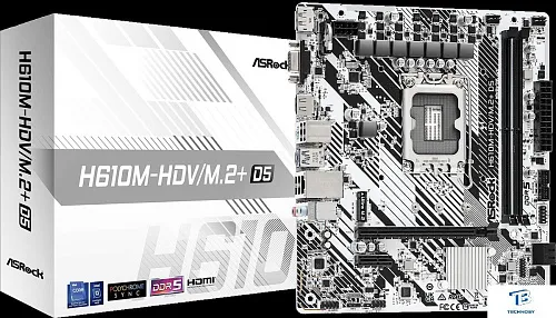 картинка Материнская плата ASRock H610M-HDV/M.2 + D5