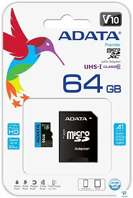 картинка Карта памяти A-Data 64GB AUSDX64GUICL10A1-RA1