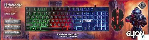 картинка Набор (Клавиатура+мышь) Defender Glion C-123