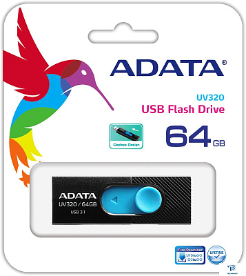 картинка Флэш накопитель A-Data 64GB AUV320-64G-RBKBL