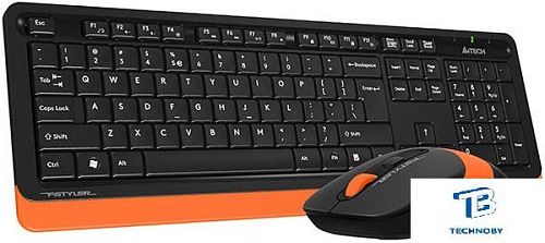 картинка Набор (Клавиатура+мышь) A4Tech FG1010 черный/оранжевый