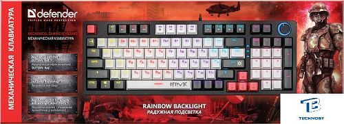 картинка Клавиатура Defender Hawk GK-418 черный Red 45418