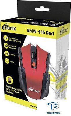 картинка Мышь Ritmix RMW-115 красный