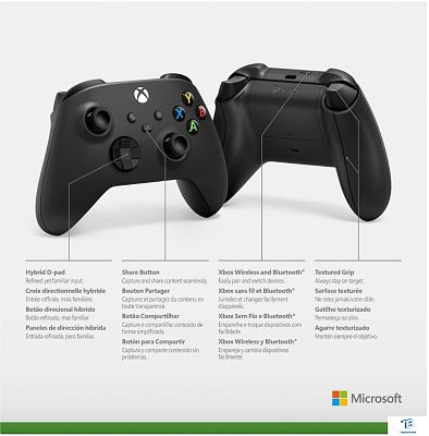 картинка Геймпад Xbox One черный QAT-00009