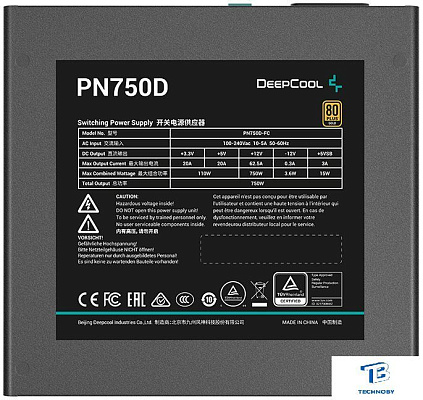 картинка Блок питания DeepCool R-PN750D-FC0B-EU