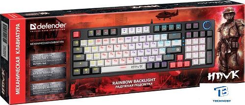 картинка Клавиатура Defender Hawk GK-418 черный Red 45418