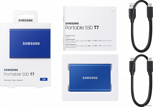 картинка Внешний SSD Samsung T7 1TB MU-PC1T0H/WW