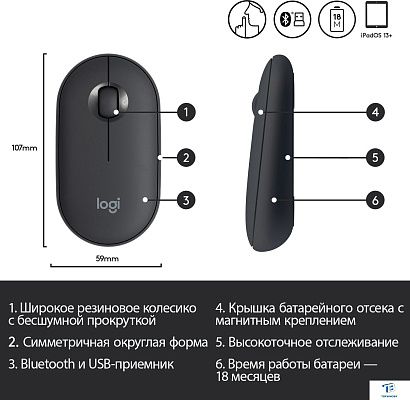 картинка Мышь Logitech M350 910-005576