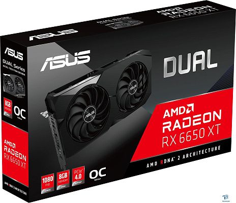 картинка Видеокарта Asus RX 6650 XT DUAL-RX6650XT-O8G