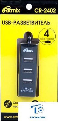 картинка USB хаб Ritmix CR-2402