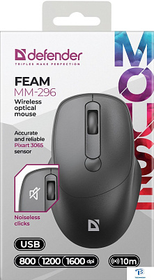 картинка Мышь Defender Feam MM-296 черный