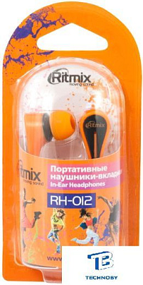 картинка Наушники Ritmix RH-012 оранжевый