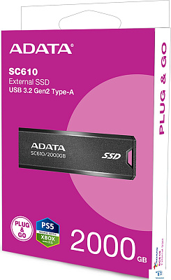 картинка Внешний SSD A-Data 2TB SC610-2000G-CBK/RD