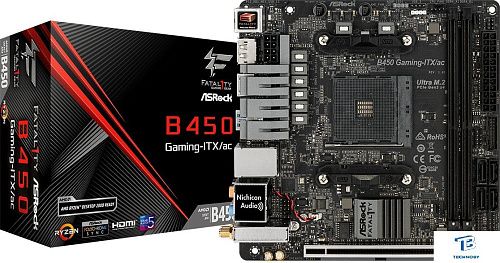 картинка Материнская плата ASRock B450 GAMING-ITX AC