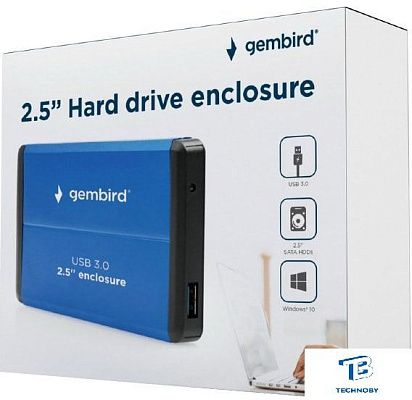 картинка Бокс для накопителей Gembird EE2-U3S-2-B