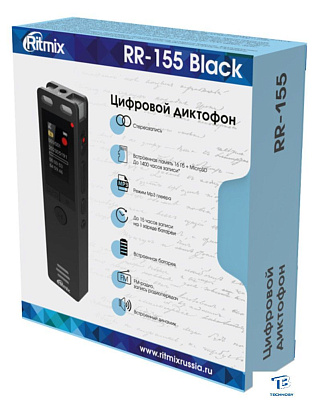 картинка Диктофон Ritmix RR-155 16GB черный