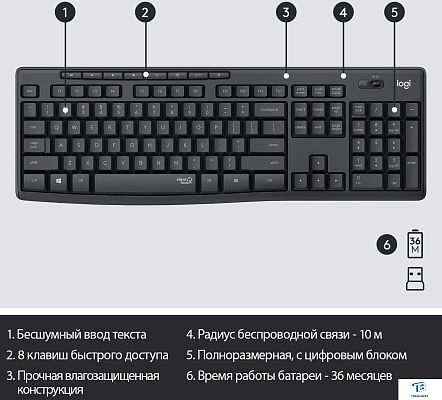 картинка Набор (Клавиатура+мышь) Logitech MK295 920-009813