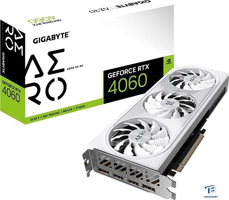 картинка Видеокарта Gigabyte RTX 4060 (GV-N4060AERO OC-8GD)