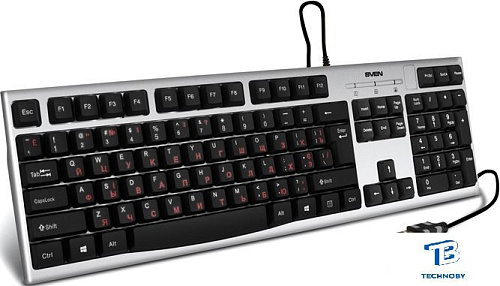картинка Клавиатура Sven KB-S300 USB Серебристый/черный