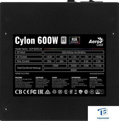 картинка Блок питания Aerocool Cylon 600W