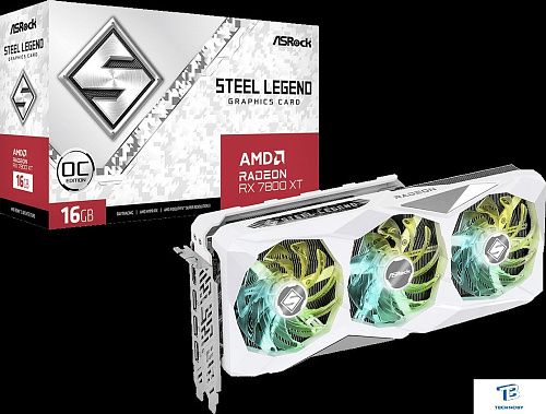 картинка Видеокарта ASRock RX 7800 XT Steel Legend 16GB RX7800XT SL 16GO