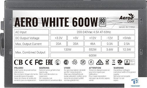 картинка Блок питания Aerocool Aero White 600W