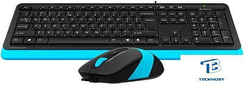 картинка Набор (Клавиатура+мышь) A4Tech Fstyler F1010 черный/синий