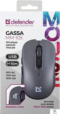 картинка Мышь Defender Gassa MM-105 серый